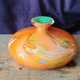 Blown glass vase signed j.m operto silice creation biot