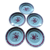 Set of 5 Badonvillers plates