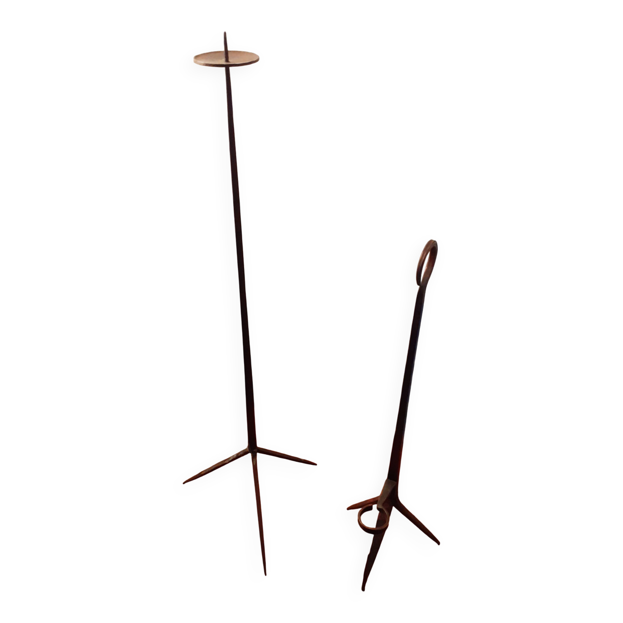 Wrought iron candlesticks