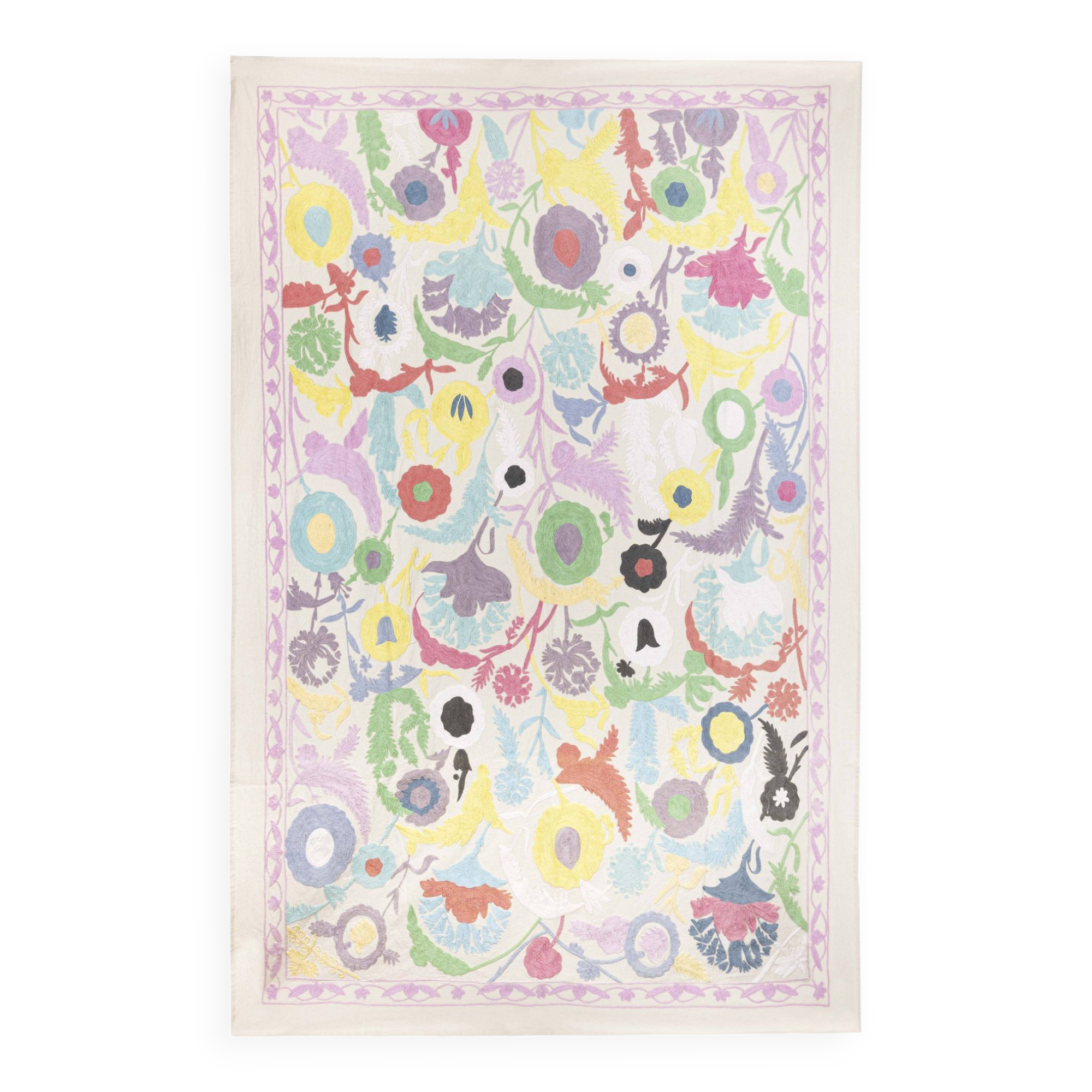 Textile suzani hand embroidered 220 x 150 cm