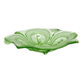 Jardinière/plat de service en verre vert Art Déco, Stölzle Hermanova Hut, 1930