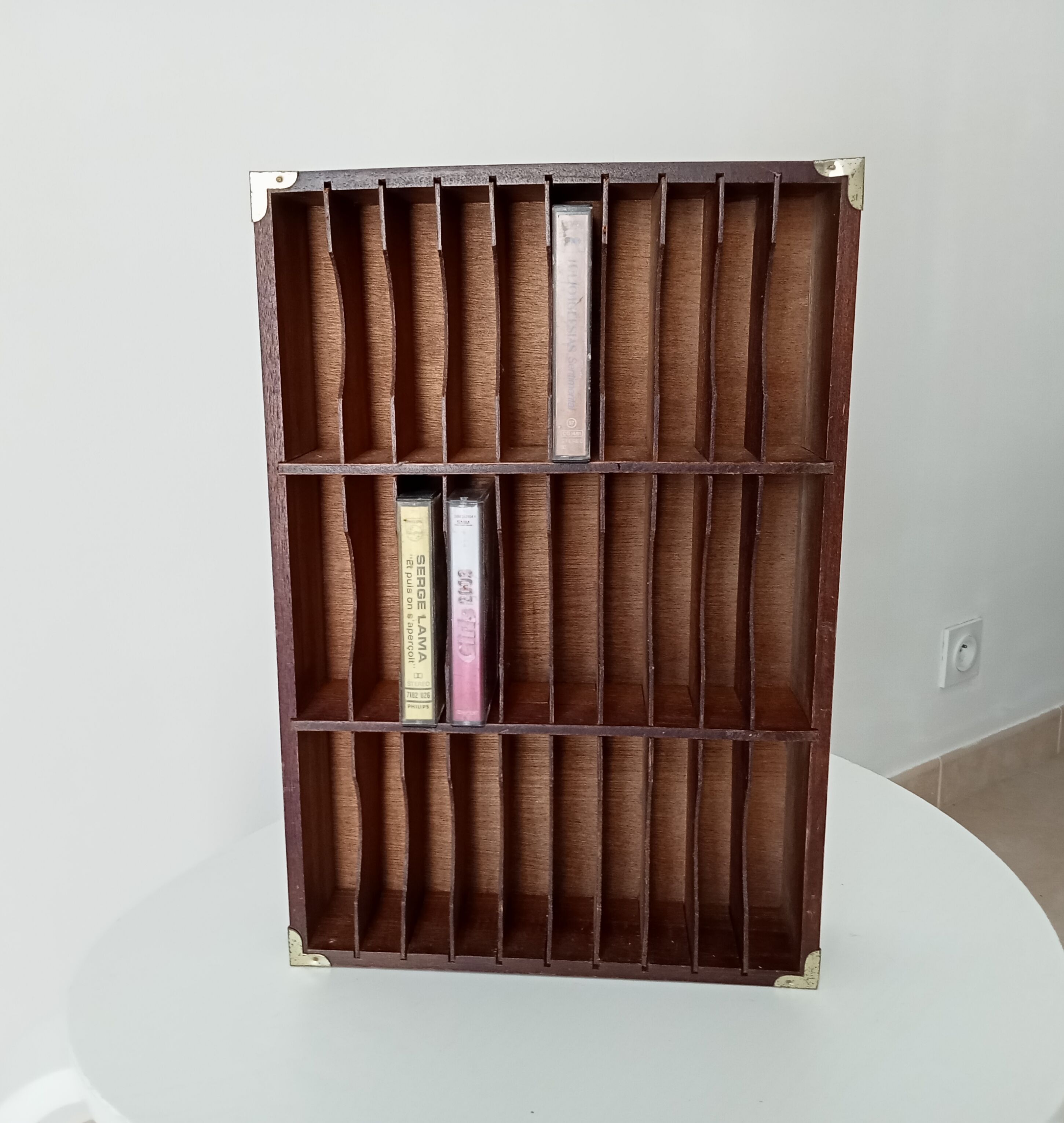 Vintage wall shelf cassette holder 70s/80s