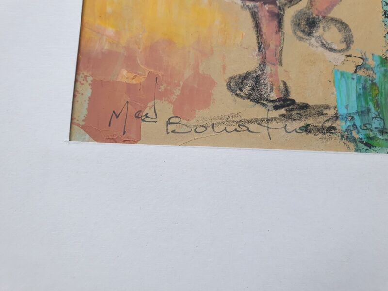 Gouache on paper, character in Morocco, Mohamed Bouafia