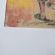 Gouache on paper, character in Morocco, Mohamed Bouafia
