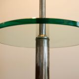 1930s Floor Nickel Lamp with Side Table – Functionalism, Bauhaus