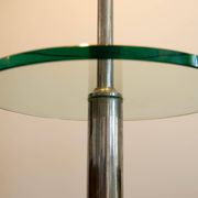 1930s Floor Nickel Lamp with Side Table – Functionalism, Bauhaus