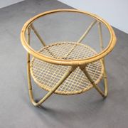 Mid-Century Bamboo and Glass Coffee Table by Alan Fuchs, Czechoslovakia, 1960s