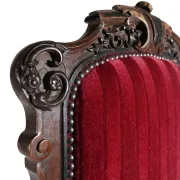Nineteenth-century French carved chair with red velvet