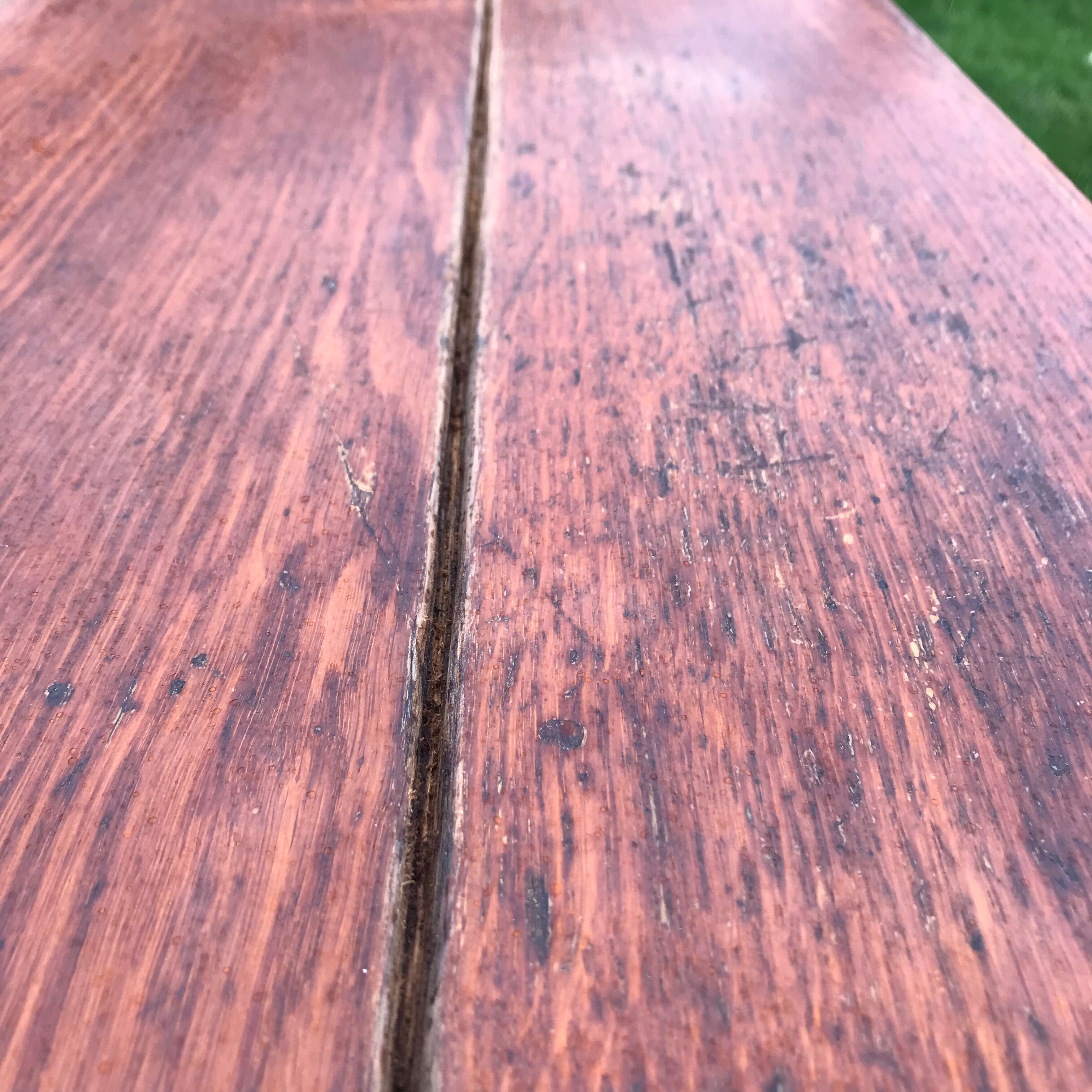 Vintage bistro table 4 people oak tray