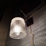 Wall lamp in wood and chrome glass 70s