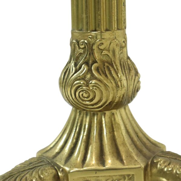 Table basse, d'appoint ronde en marbre et laiton