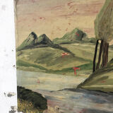 Paint oil on wood "swans"