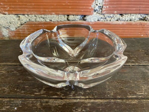 Vide Poche Cendrier Ancien Style DAUM Cristal Forme Pétale Vintage #D8