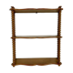 Vintage turned wood wall shelf with 3 levels.