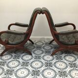 Pair of chesterfield style armchairs