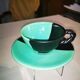 Vintage coffee cup in two-tone earthenware from Vallauris, Cerenne spirit.