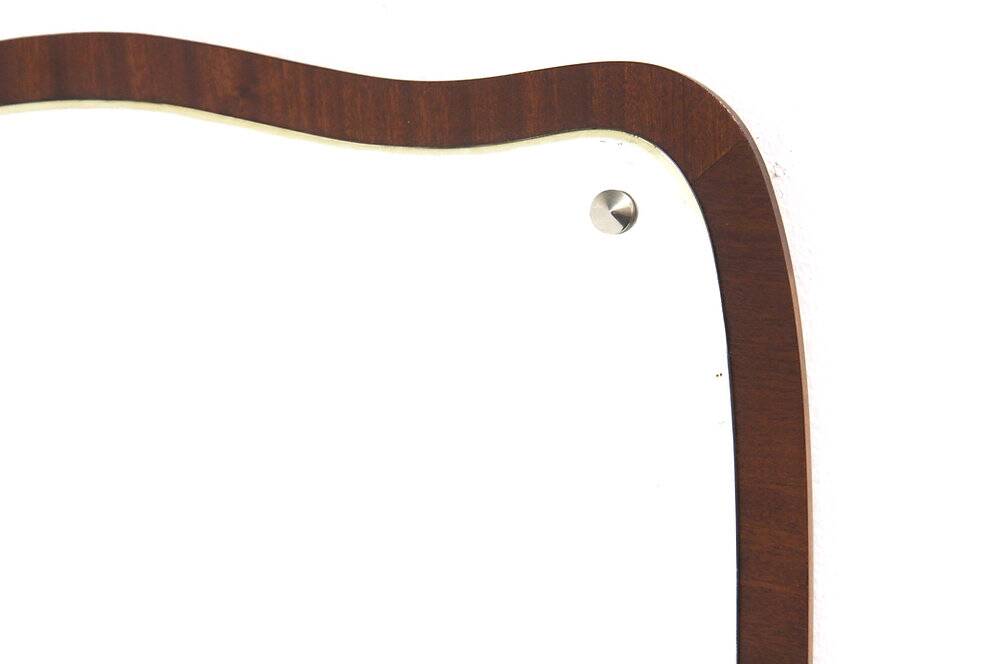 Miroir scandinave en acajou, Eriksmåla Glas, Suède, 1950, 73x54cm