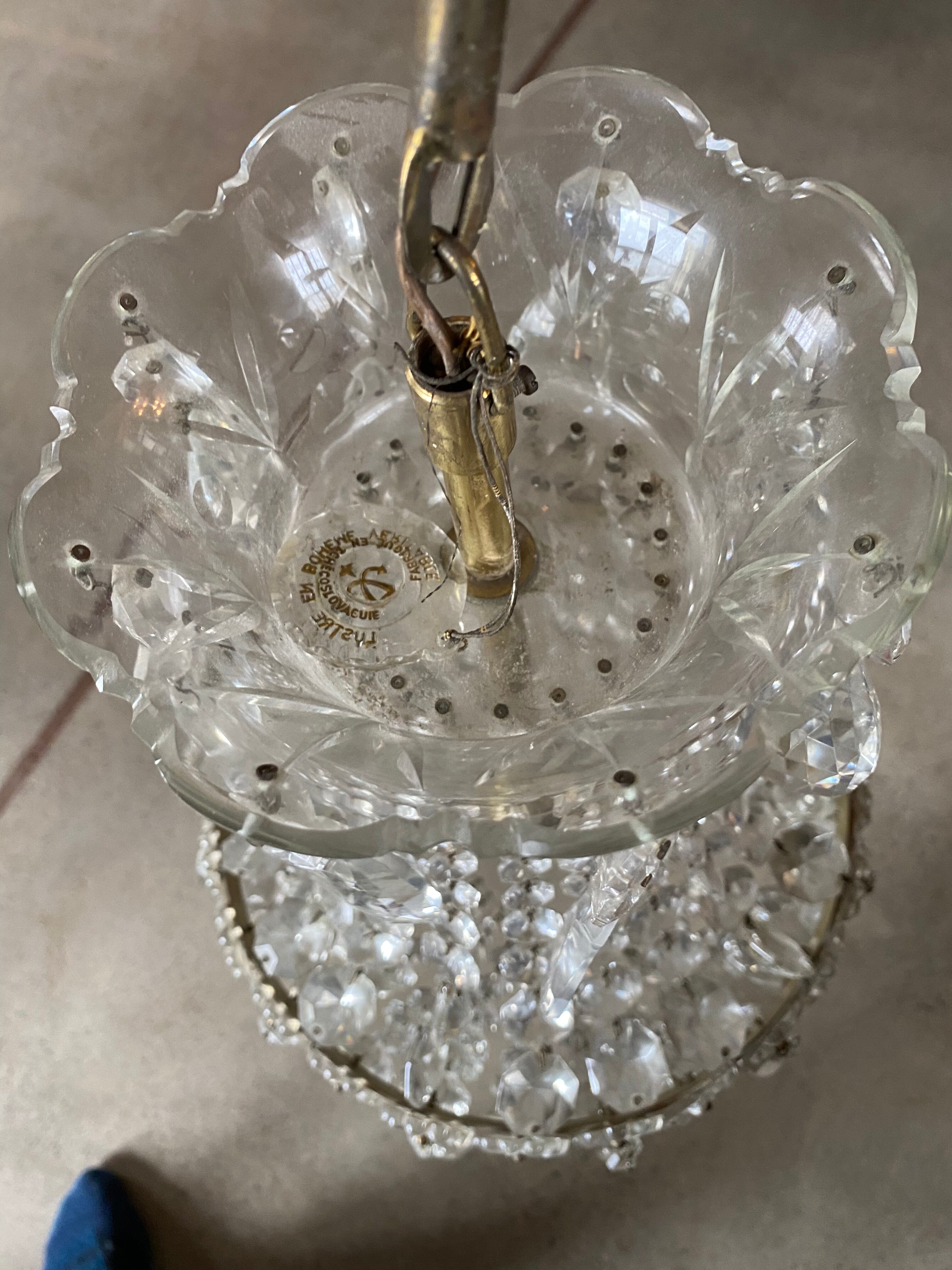 Bohemian crystal hot air balloon chandelier