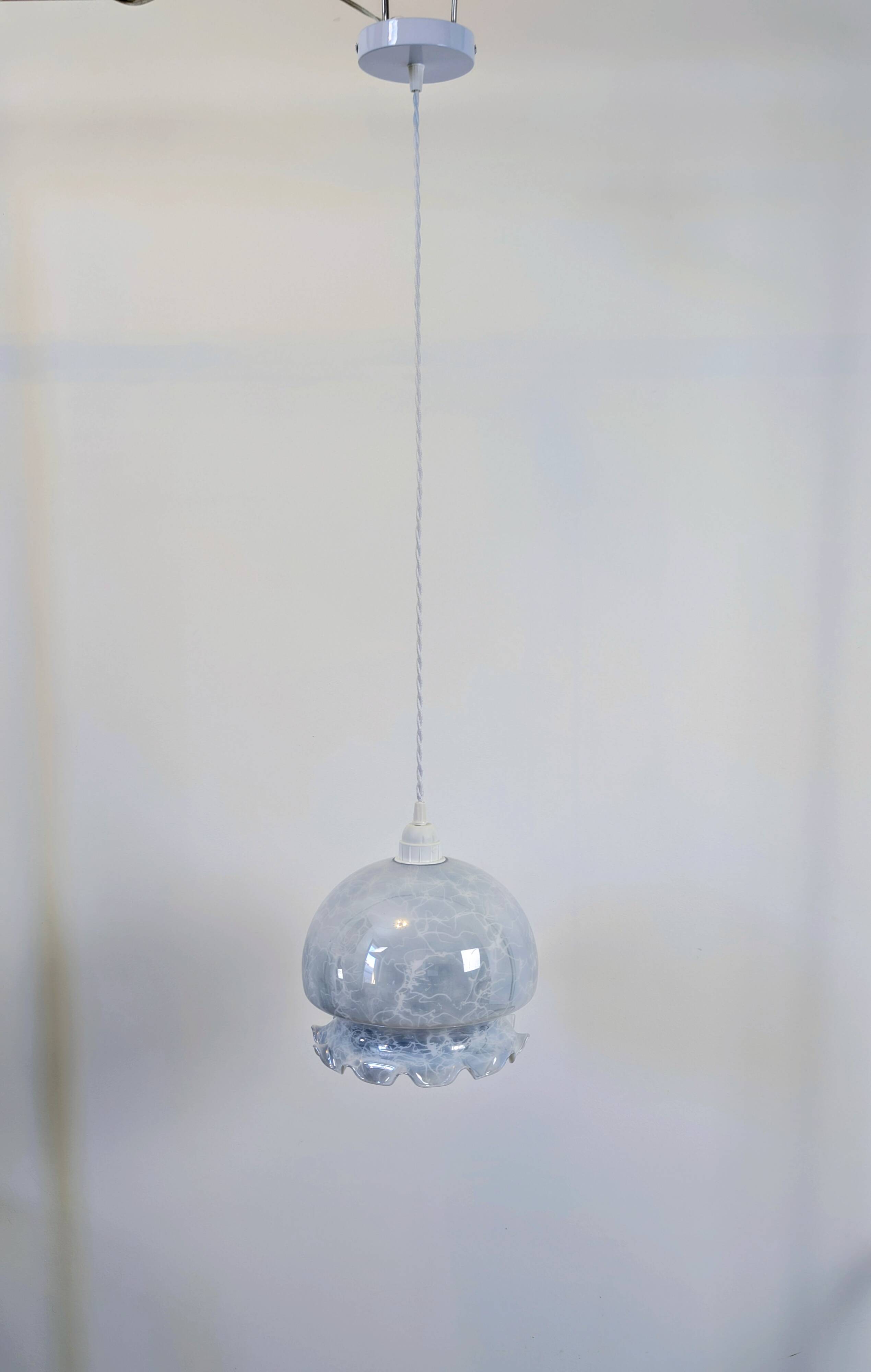 Pearlescent glass pendant light – Retro-contemporary style, unique light fixture