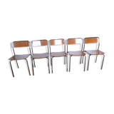 5 Marbled brown formica chairs