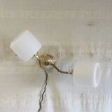 Double articulated wall light with opaline globe - 1950s/60s