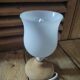 Bedside lamp base reconstituted stone tulip original white glass