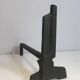 Pair of modernist chenets in cast iron and iron
