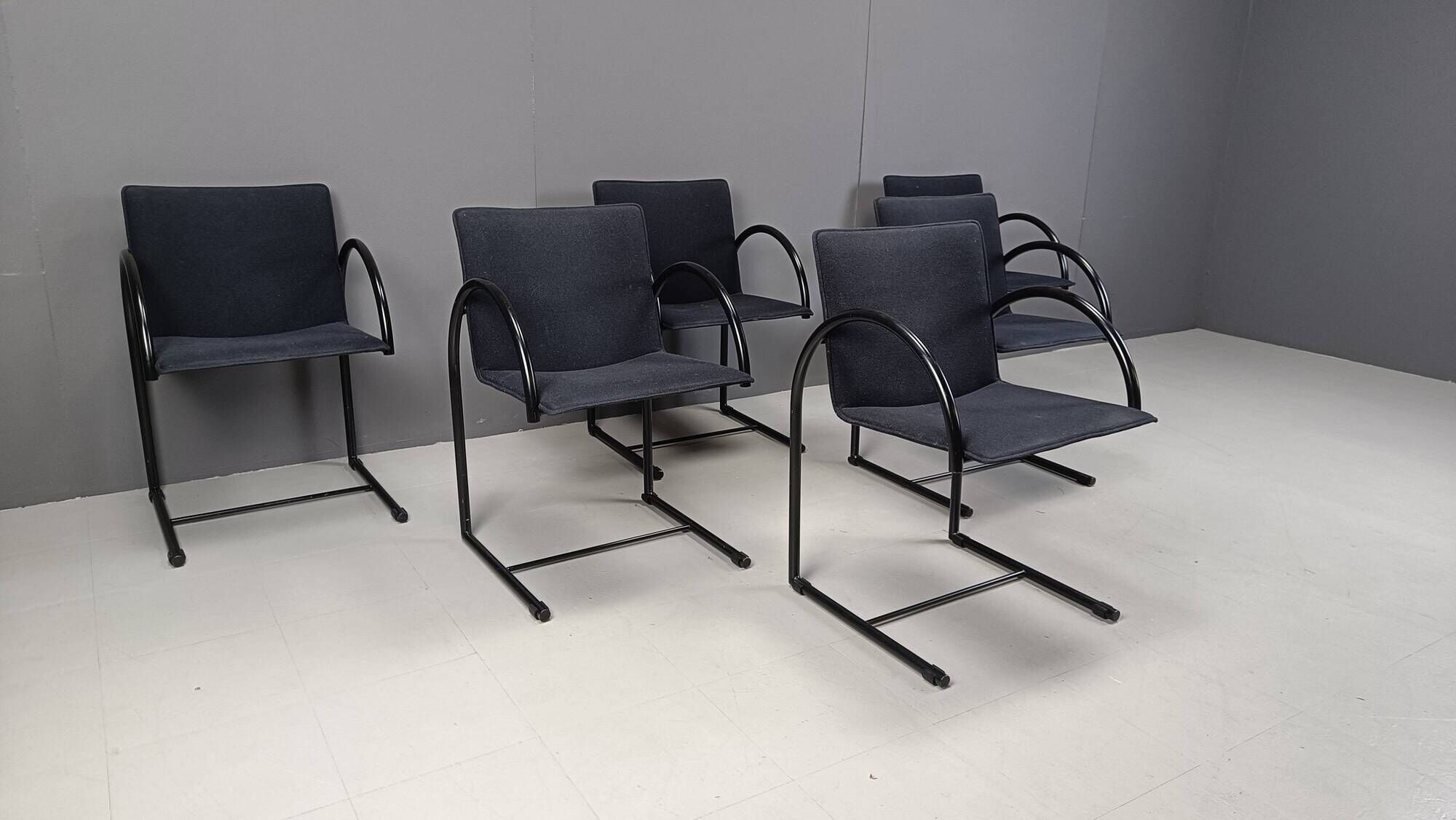Vintage cirkel chairs by Metaform, 1980s, set of 6