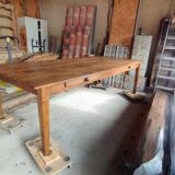 Solid oak farmhouse table, 270x120 cm, with 4 drawers