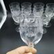 Series of 8 wine glasses engraved in crystal ribbon and flowers Saint Louis