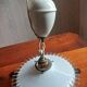 Vintage "rise and fall" lamp in opaline and porcelain