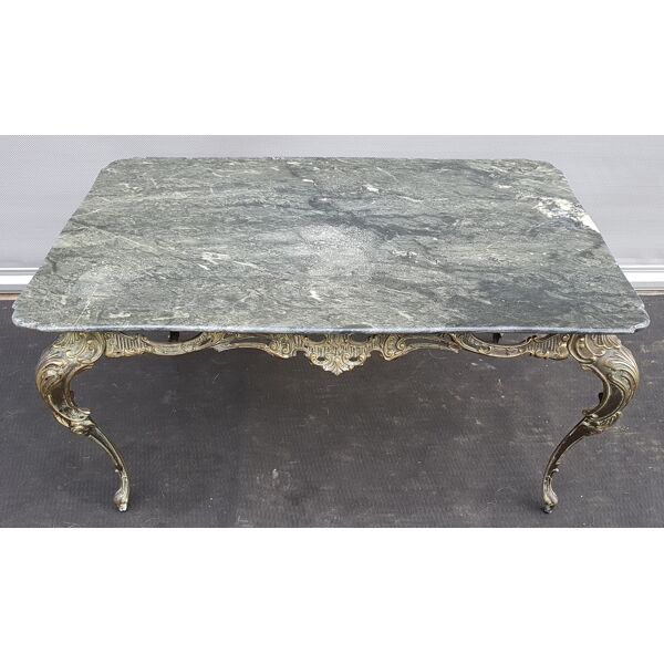 Rock and baroque marble and brass table | Selency