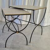 Pair of curule nesting tables