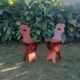 Pair of vintage 50's brutalist chairs with stamps.