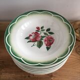 Set of 10 hollow plates "Mireille" Digoin Sarreguemines