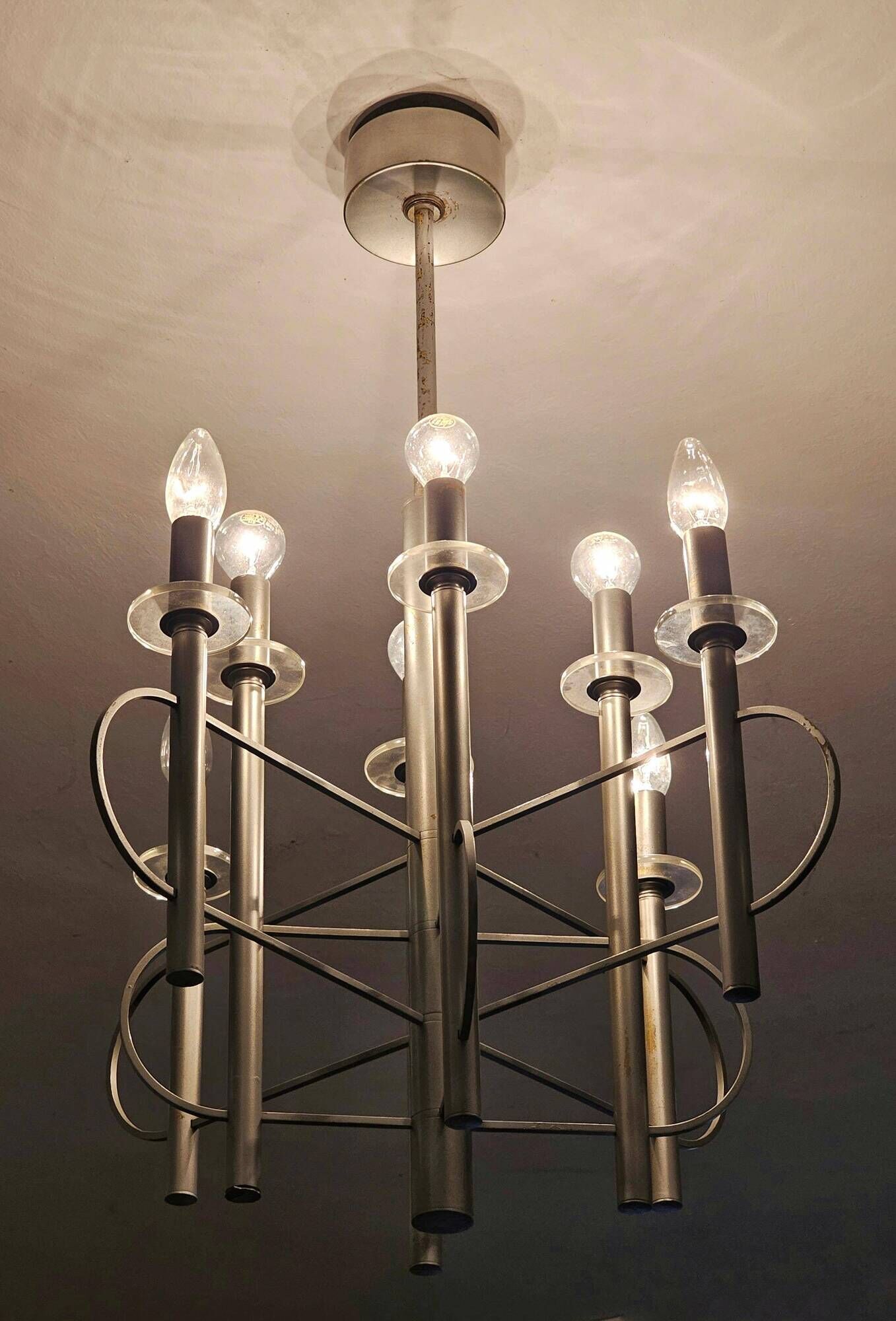Lustre Space Age in the shape of an atom by Gaetano Sciolari, 1970s.