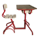 Child's desk in steel and wood from the 1950s.