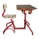 Child's desk in steel and wood from the 1950s.