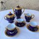 Blue and gold coffee service - Limoges porcelain