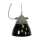 Dark grey explosion proof lamp with black enameled shade, 1970s