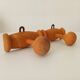Small vintage wall-mounted coat rack with chinoiserie design