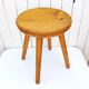 Large vintage folk art curved seat stool