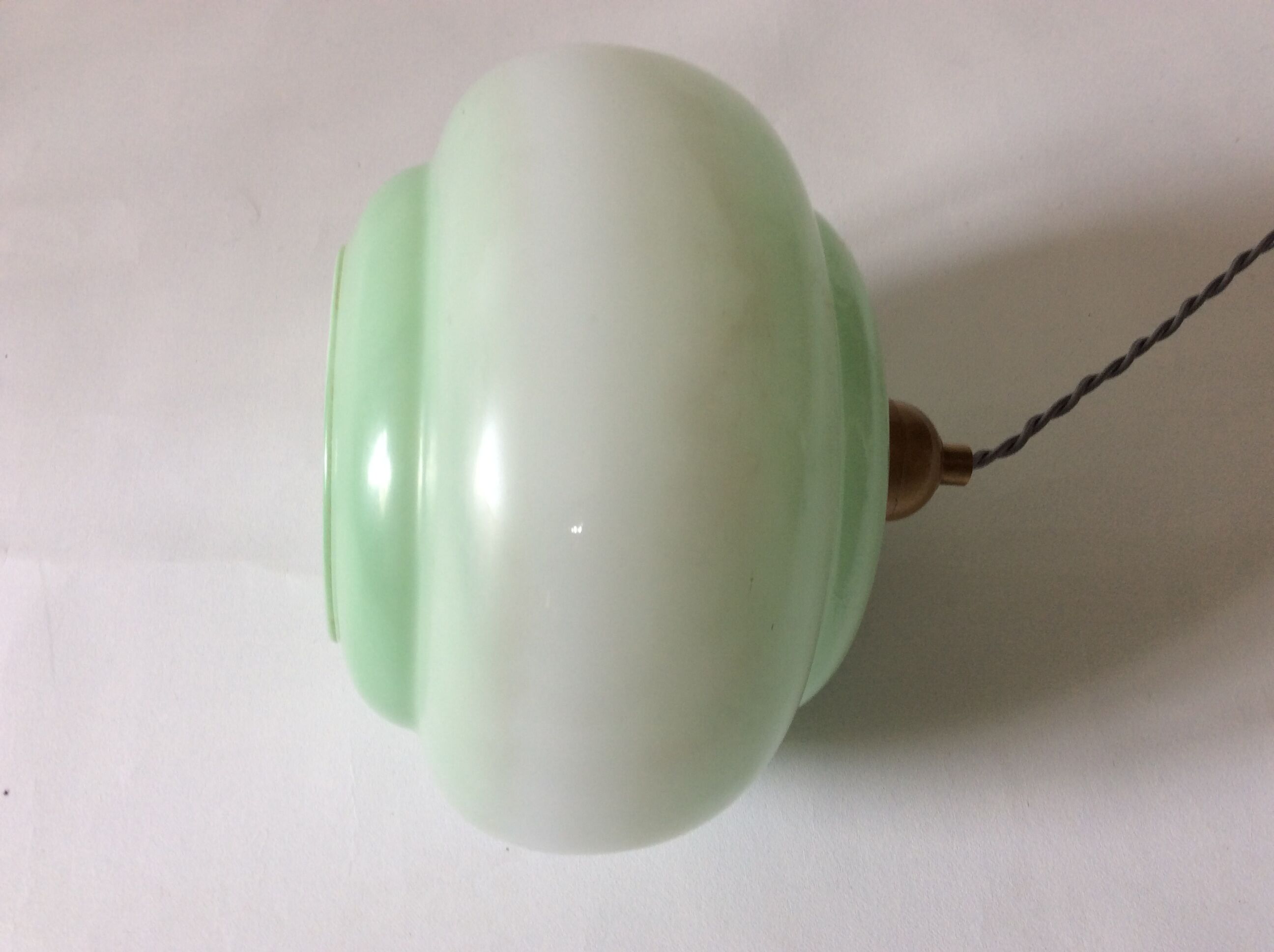 Green opaline ceiling lamp