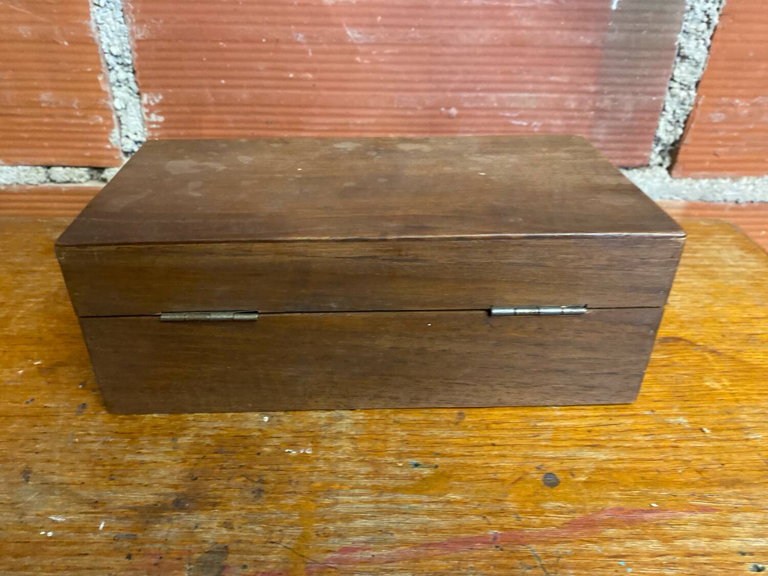 Antique wooden box with vintage clasp