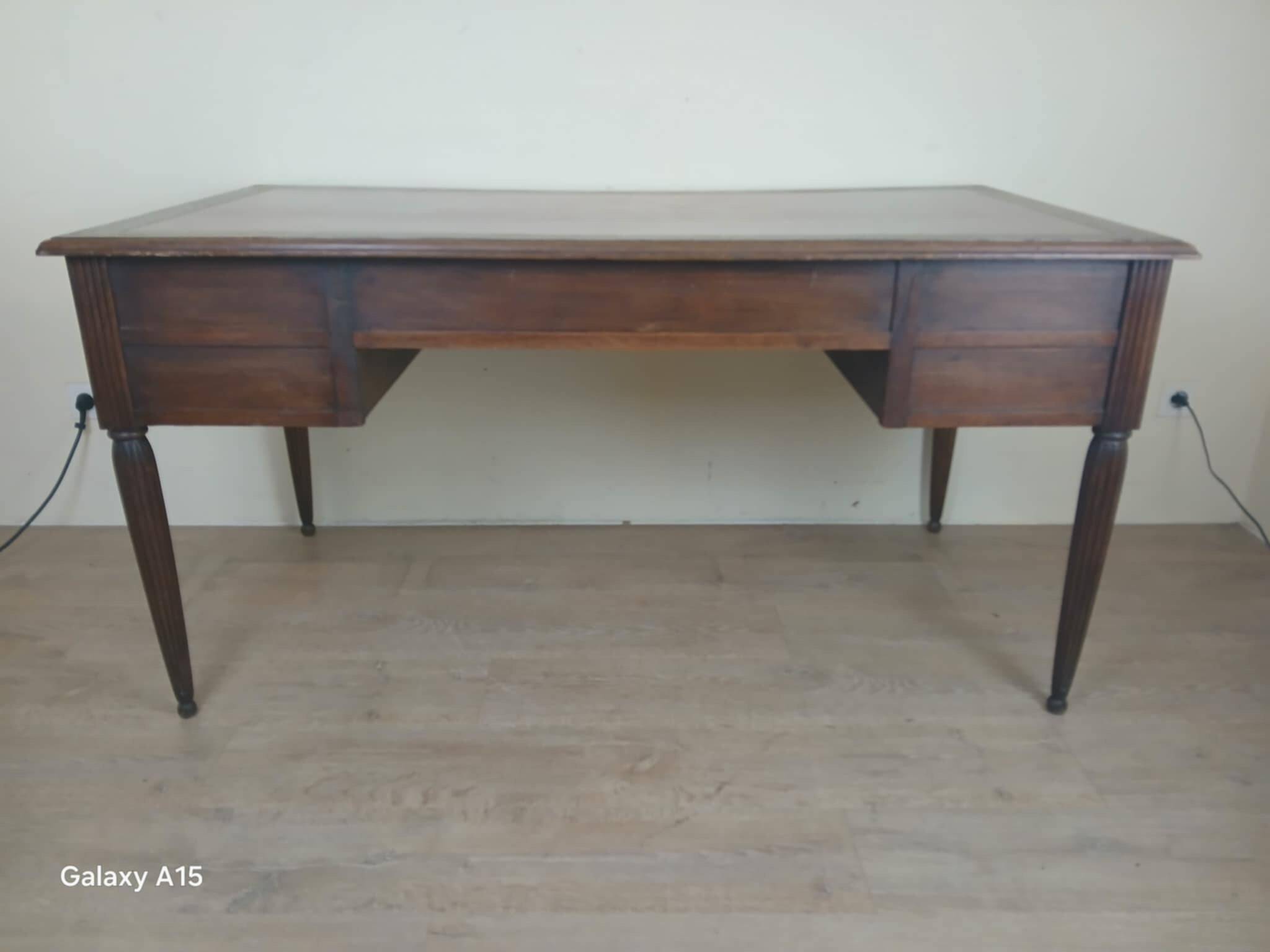 Very large oak center desk from the Art Deco period circa 1930