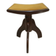 Piano stool bench old wooden tripod foot mustard velvet top