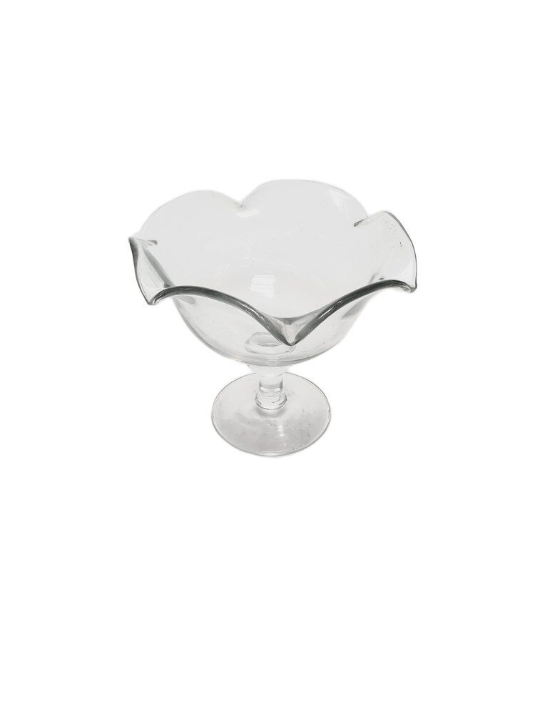 Postmodern transparent bowl on stand, Poland, 1970s
