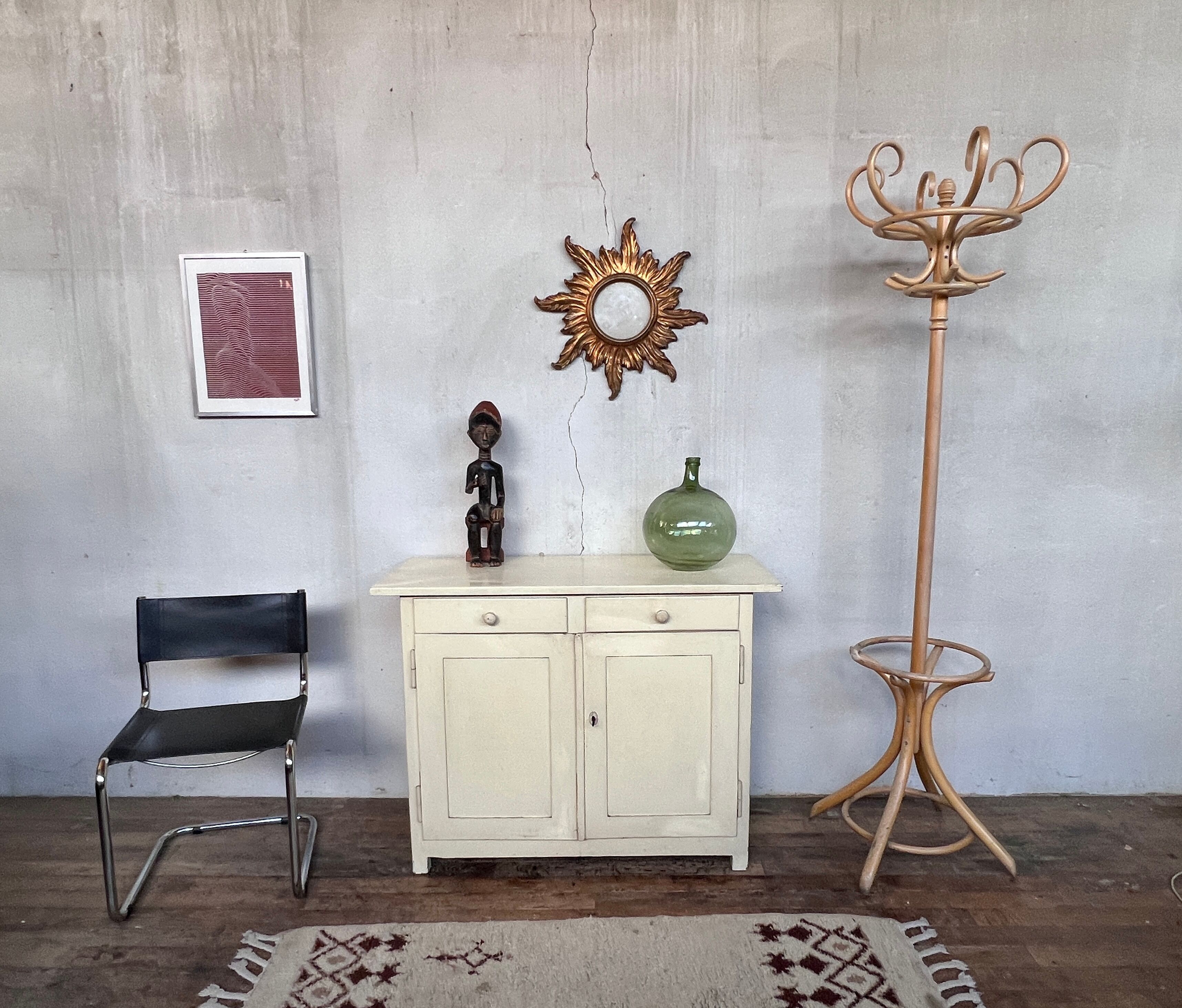 Buffet parisien patine blanche blanc