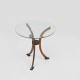 Table d'appoint Hollywood Regency par Belgo Chrom, Belgique vers 1980
