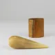 Carl Aubock II "The Bombs" salt and pepper shakers, walnut & horn, 1950s
